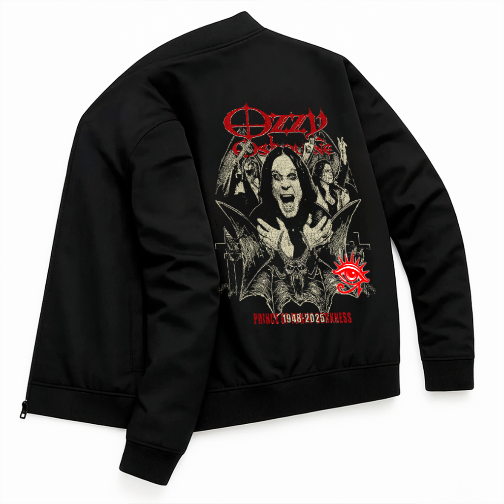 Jaqueta Esportiva Masculina Bomber Academia Ozzy Black Sabbath Rock Heavy Metal Gym Treino Fitness