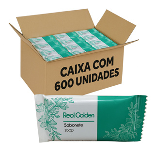 Caixa com 600 Sabonetes Real Golden 10g - Hotel Motel Academia Higiene em Oferta na Shopee