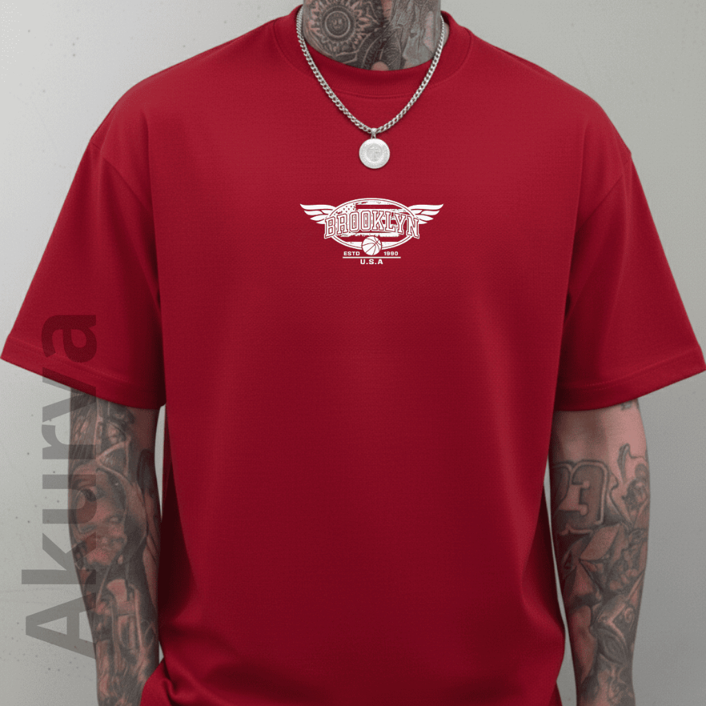 Camisa Camiseta Unissex Vintage Natal Brooklyn Casual Streetwear Tshirt Minimalista Basquete Malha Premium Estampada