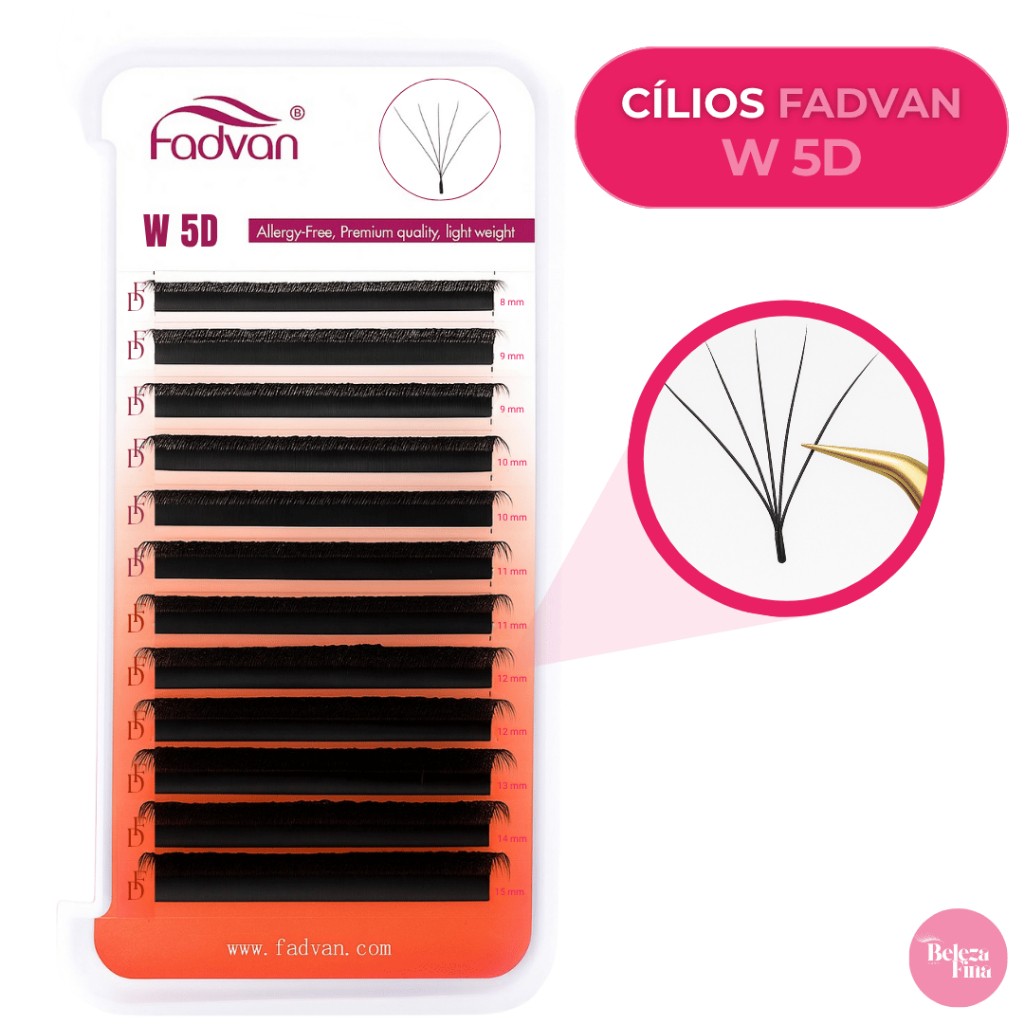Cílios Fadvan 5DW Volume Egípcio 0.07 Curvatura D em Oferta na Shopee