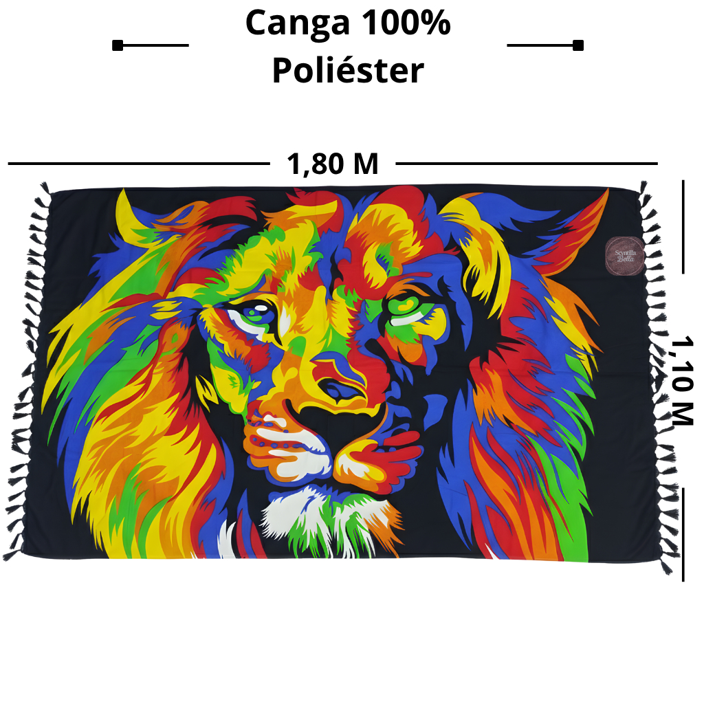 ScyntillaBella Canga de Praia Leão Colorido - Saída Seca Rápido +Variações, Plus Size Verão 2026 em Oferta na Shopee