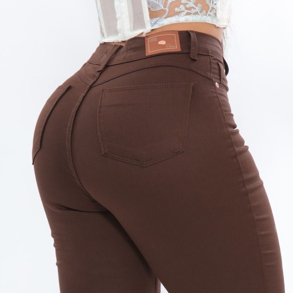 Calça Skinny Jeans Marrom Sarja Feminina Com Lycra Super Modeladora Levanta Bumbum Tecido Premium em Oferta na Shopee