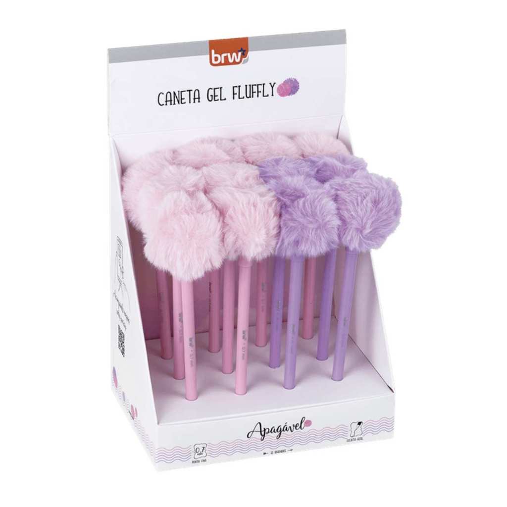 Kit Canetas Gel Apagável 0.7mm + Mini Marca Texto com Carimbo Pompom BRW em Oferta na Shopee