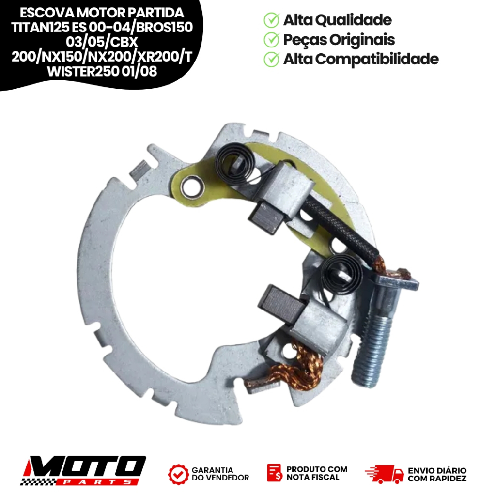 ESCOVA MOTOR PARTIDA TITAN125 ES 00-04/BROS150 03/05/CBX 200/NX150/NX200/XR200/TWISTER250 01/08 SMART FOX