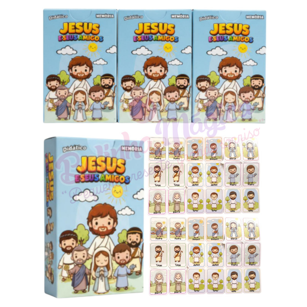 Kit 30 Jogo da Memória Jesus e Seus Amigos Apóstolos Maria Lembrancinha Festa Igreja Crianças Prenda em Oferta na Shopee