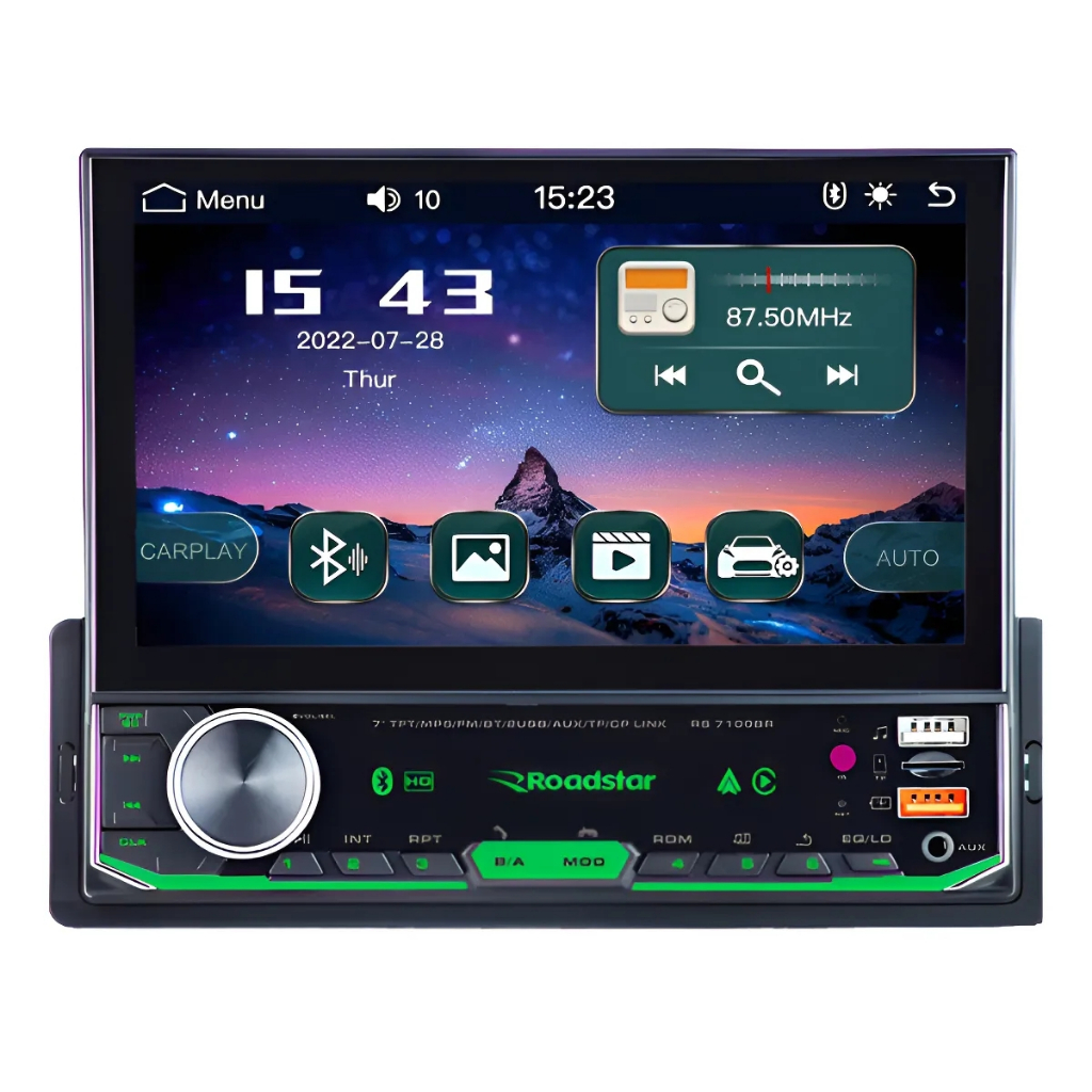 Multimídia 7pol 1 Din Mp5 Carplay Rs-7100br Roadstar em Oferta na Shopee