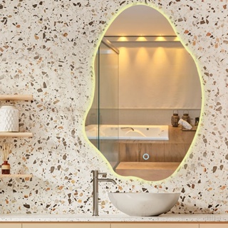 Espelho Orgânico LED Touch 90x60cm Elegante Moderno MR-BH003 Alira Home em Oferta na Shopee