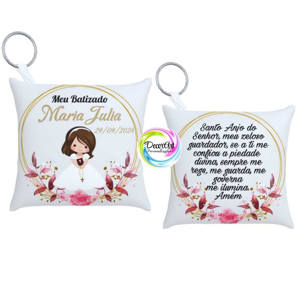 30 Almochaveiros Personalizados Batizado nas cores branco e dourado Batismo Lembrancinhas