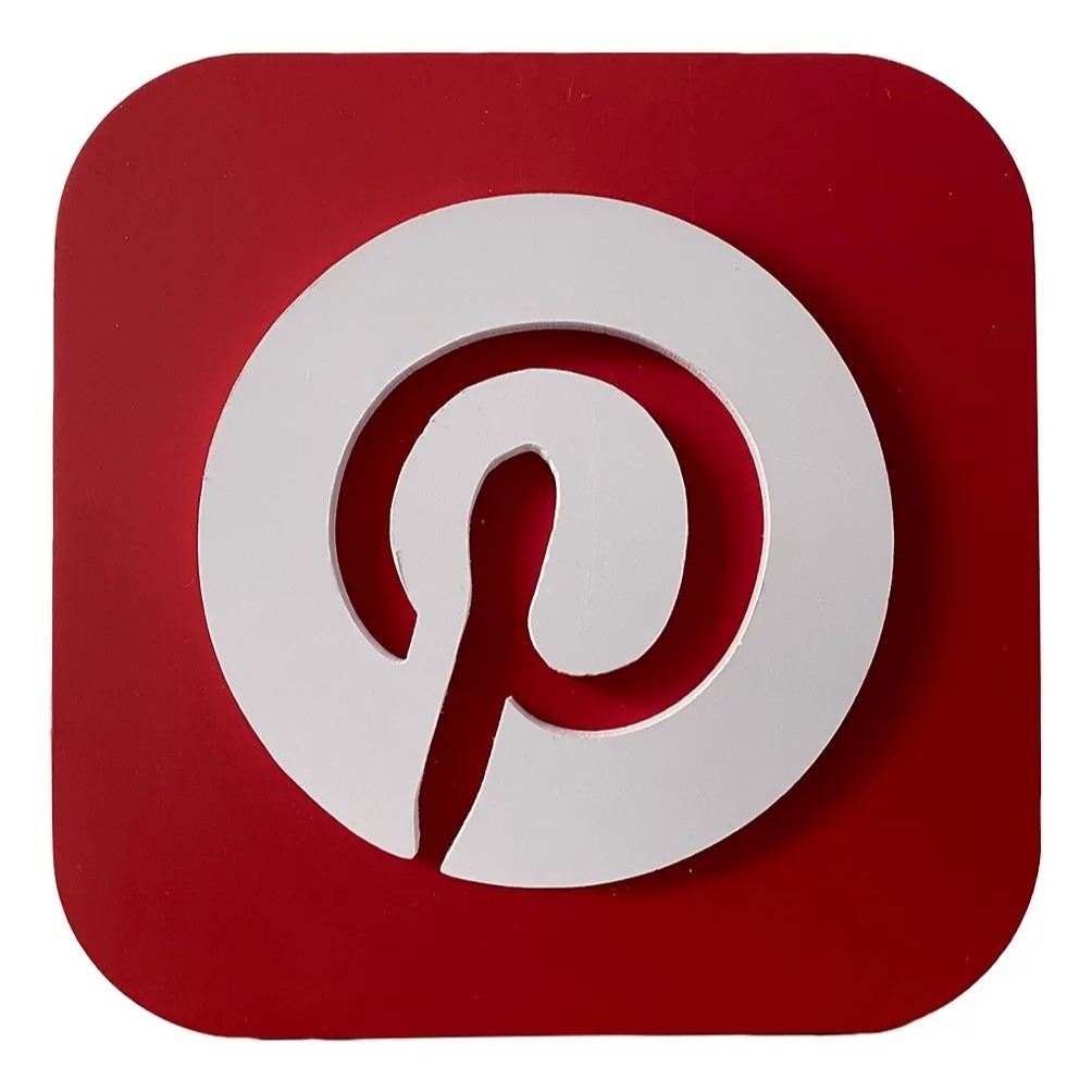 Ícone Pinterest App Plaquinha Decorativa Aplicativo Icon