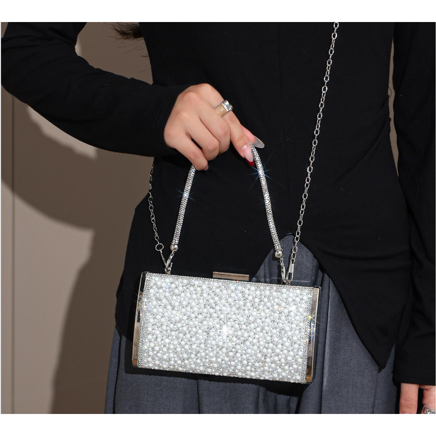 Bolsa Feminina Clutch De Festa Casamento Madrinha  Bolsa Prata Dourada Strass Metal Bolsa em Oferta na Shopee