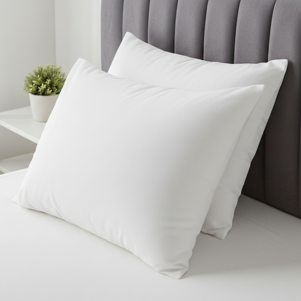 Travesseiros Toque de Pluma Suporte Médio Percal 180 Fios 70cm x 50cm em Oferta na Shopee