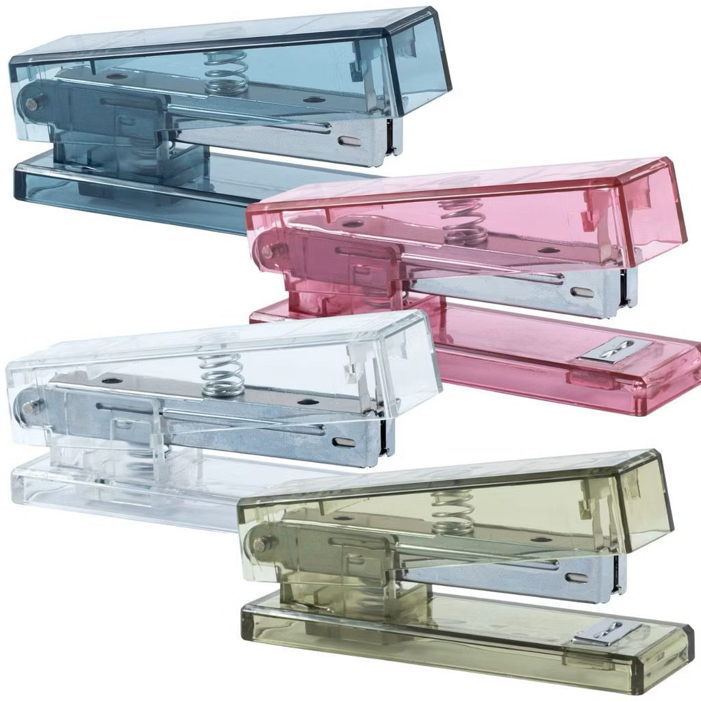 Grampeador transparente colorido 25 folhas em Oferta na Shopee