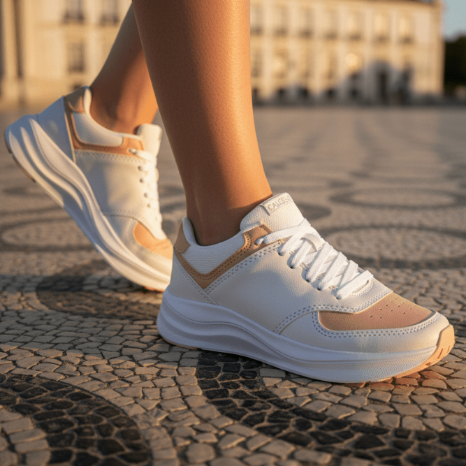 Tênis Feminino Versátil Casual Plataforma Alto Academia Caminhada Corrida