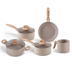Jogo de Panelas Brinox Ceramic Life 5 peças Smart Plus Areia - Com Indução