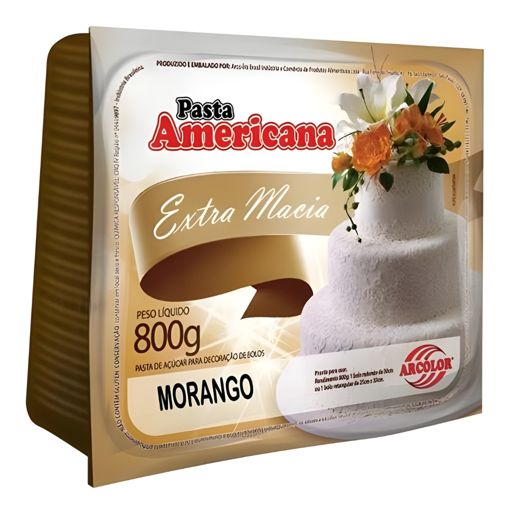 Pasta Americana Morango para Bolo 800g Arcolor