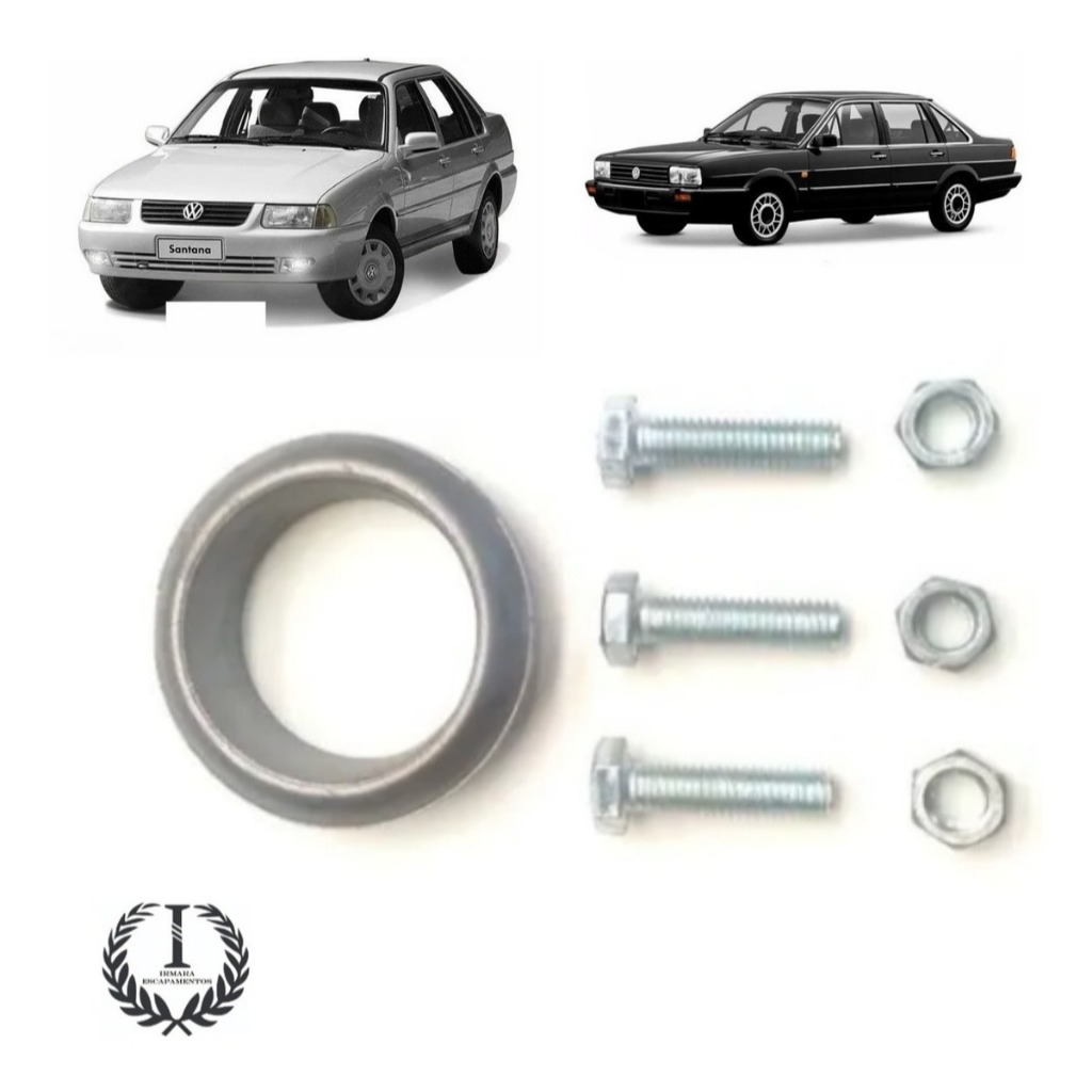 Kit Anel Vedação Escapamento Vw Santana / Quantum 85... -