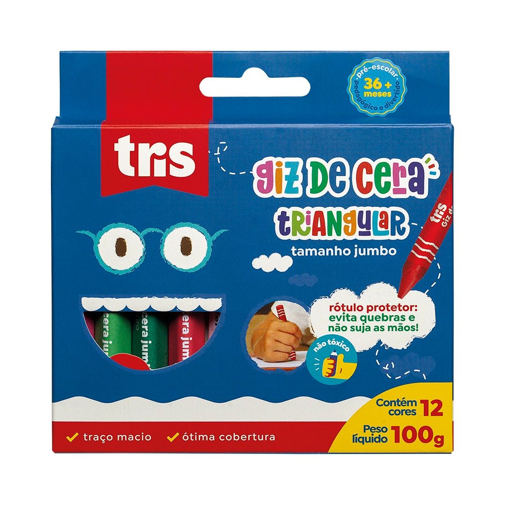 Giz de Cera Triangular Jumbo