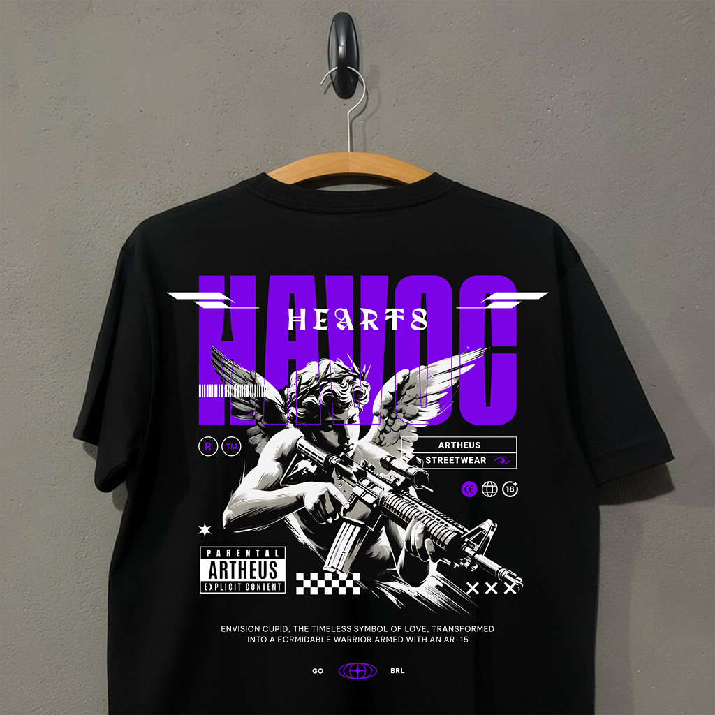 Camiseta Oversized Assalt Streetwear Estampada Moda Urbana Estilo Rua Camisa Larga Manga Curta Jovem