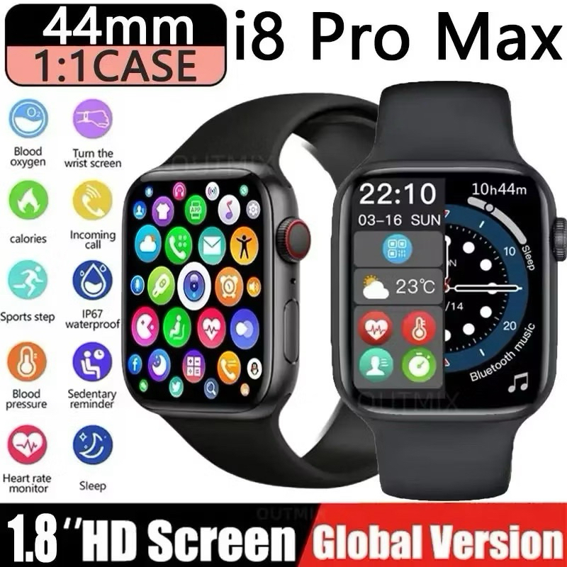 SmartWatch I8 Pro Max Relógio à prova d'água inteligente Bluetooth Call Heart Rate Smartwatch