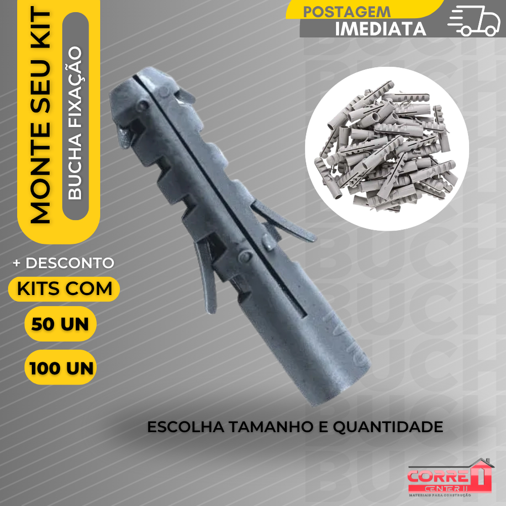 Bucha de fixação N 6 -8 -10 -12  C/50 ou 100pçs em Oferta na Shopee