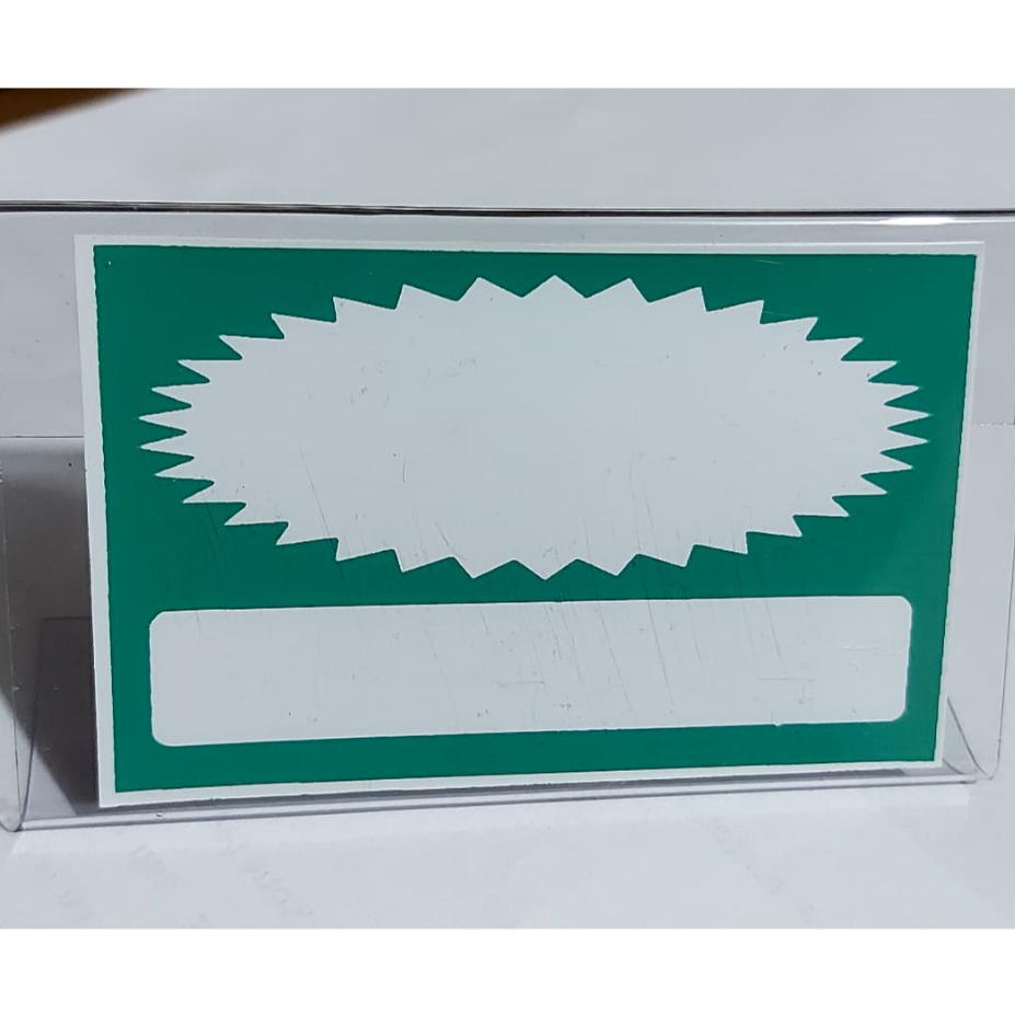Display Porta Etiqueta De Preço em Pvc Cristal modelo 9X5 Cm Kit 10 unidades