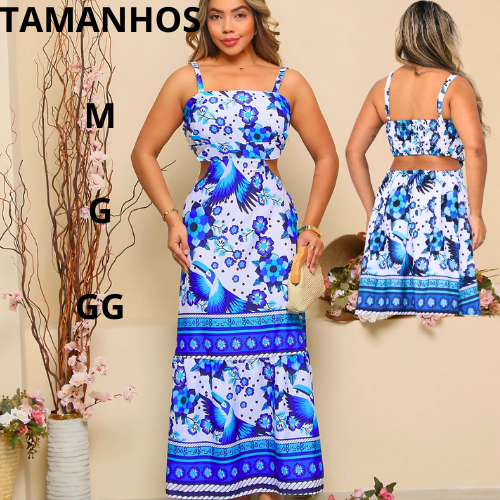 Vestido Longo Feminino Moda Evangélica Com Elastex Nas Costa Alca Regulável em Oferta na Shopee