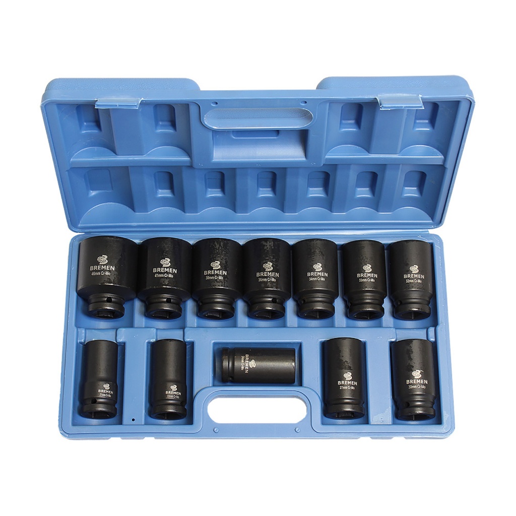Jogo Soquete Impacto 3/4 Sextavado 17-38mm Kit 12 Pçs Bremen
