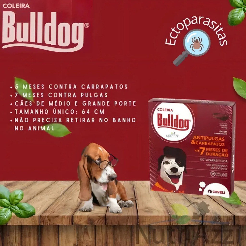 Coleira Anti Pulgas E Carrapato Bulldog Coveli