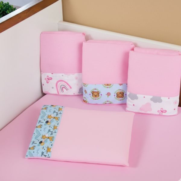 Kit 4 JOGOS de Lençol Berço Americano 2 peças Infantil Menina e Menino Microfibra em Oferta na Shopee
