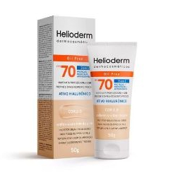 Protetor Solar Facial  Helioderm Fps70 2.0 Oil Free 50g Bege Claro