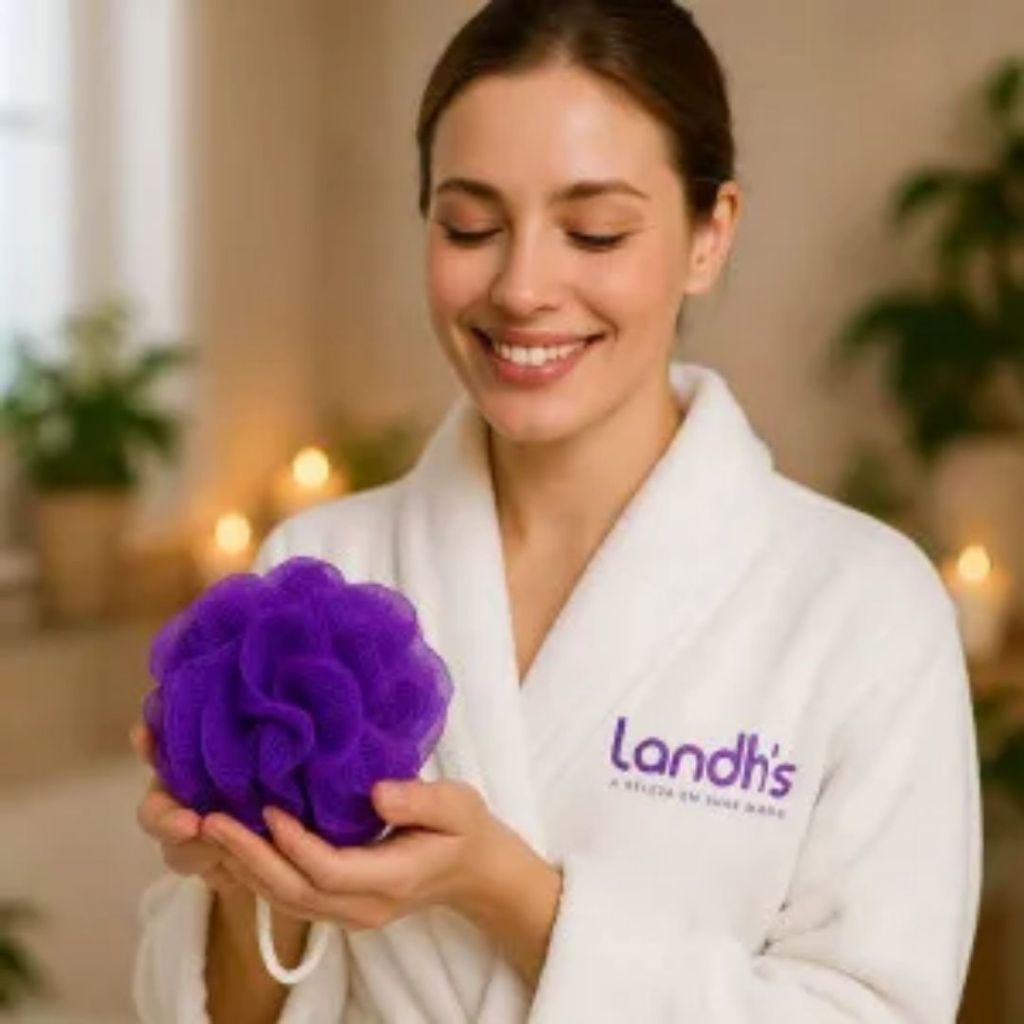 Esponja Esfoliante Bucha de Nylon Para Banho Corpo com Cordão Cordinha Cores Sortidas