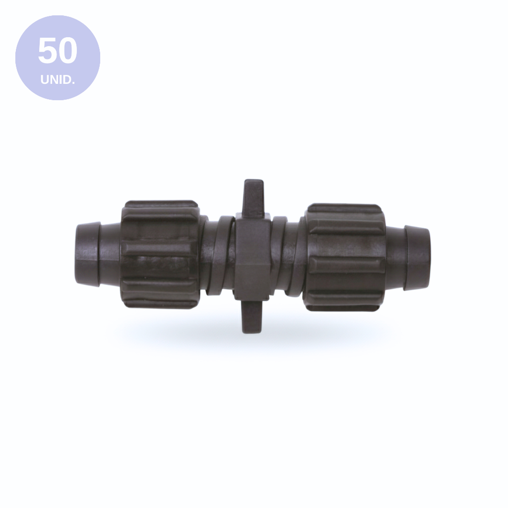 50 Unid. Emenda União para Mangueira de Gotejamento (4 a 24mil) 16mm Trava Porca - Implebrás em Oferta na Shopee