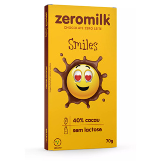 Chocolate Sem Lactose 40% Cacau Smiles 80g - Zeromilk em Oferta na Shopee