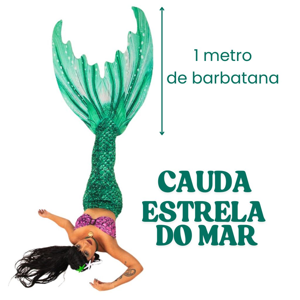 Cauda De Sereia Adulto *fantasia* + Biquíni + Nadadeira