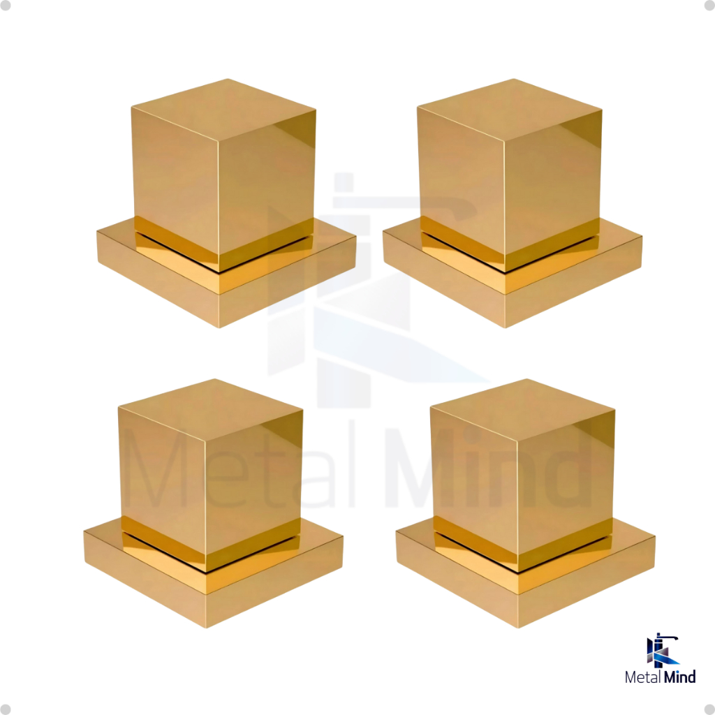 4 Acabamentos para Registro Dourado Quadrado em Metal –Design Moderno e Alta Qualidade (1/2, 3/4, 1) em Oferta na Shopee