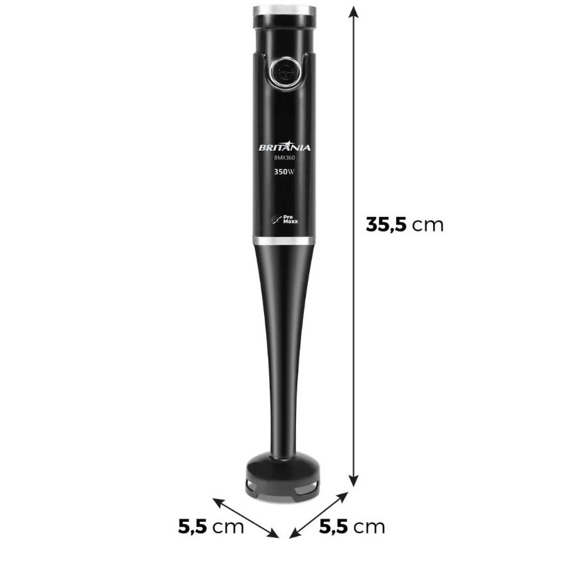 Detalhes do Mixer e Processador de Alimentos 2 em 1 Lâminas Pro Maxx 2 BMX360 350W 220v Britânia