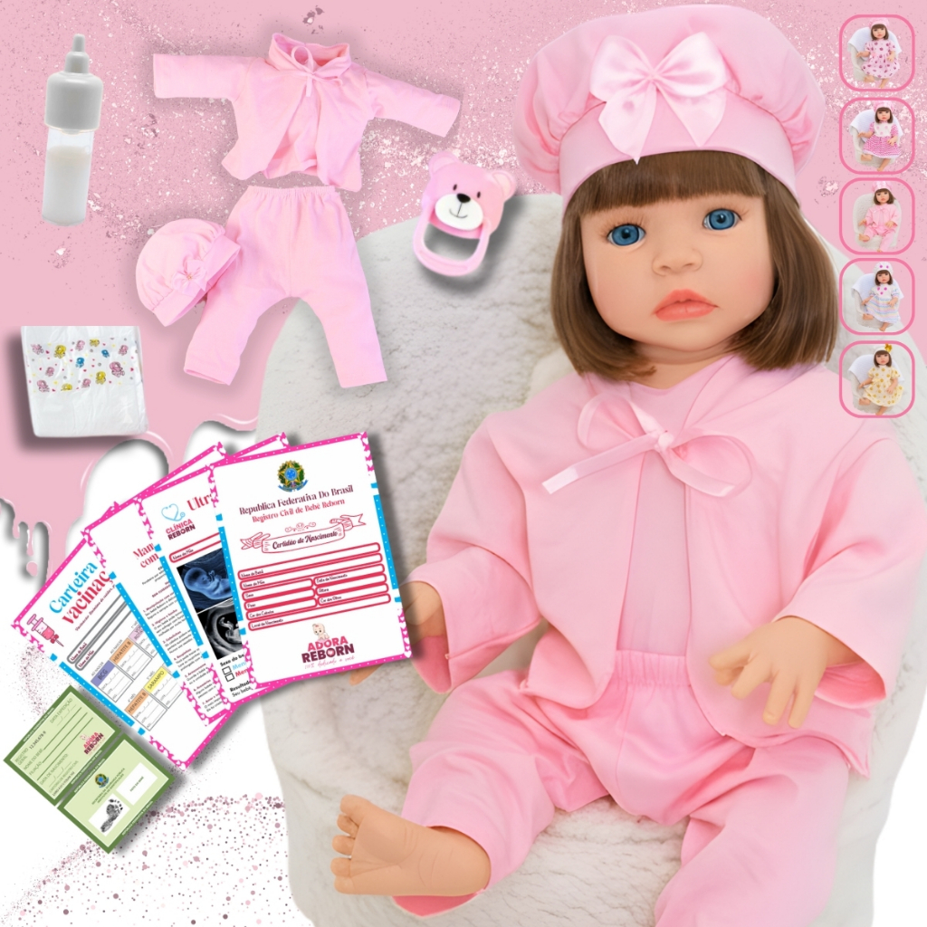 Bebê Reborn Menina Silicone Boneca Realista Pode Dar Banho Original Envio Imediato