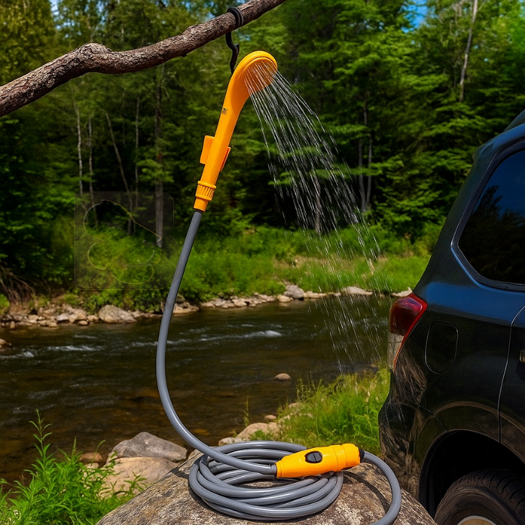 Chuveiro Portátil Compacto Leve Acendedor de Carro ideal para Camping Viagem Atividades ao Ar Livre