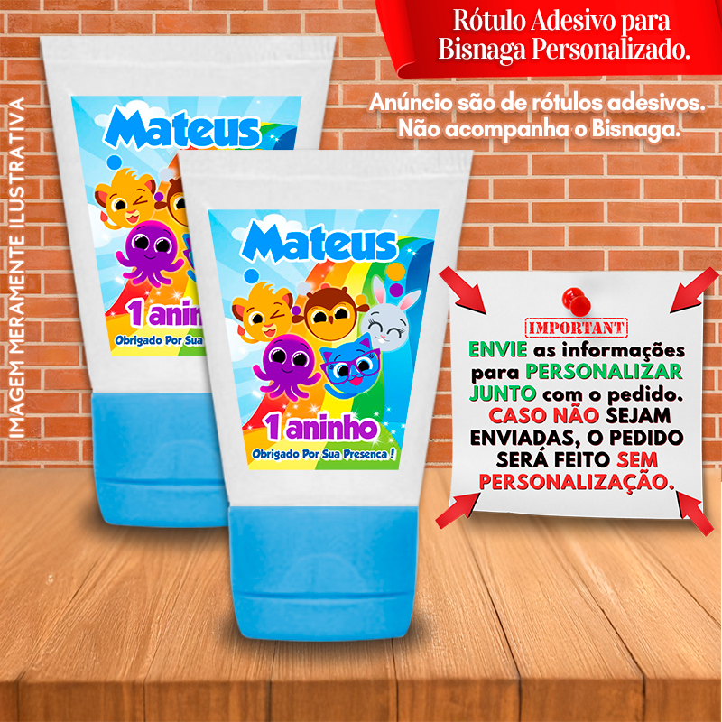 Rótulos Adesivos para Bisnaga 30ml Personalizadas  Maternidade - Frozen - Natal - Batizado - Bolofofos - Minnie