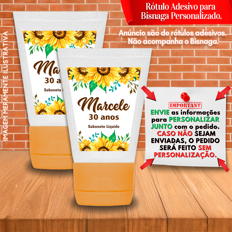 Adesivos para Bisnaga Personalizadas Floral e Borboletas Floral Azul Girassol