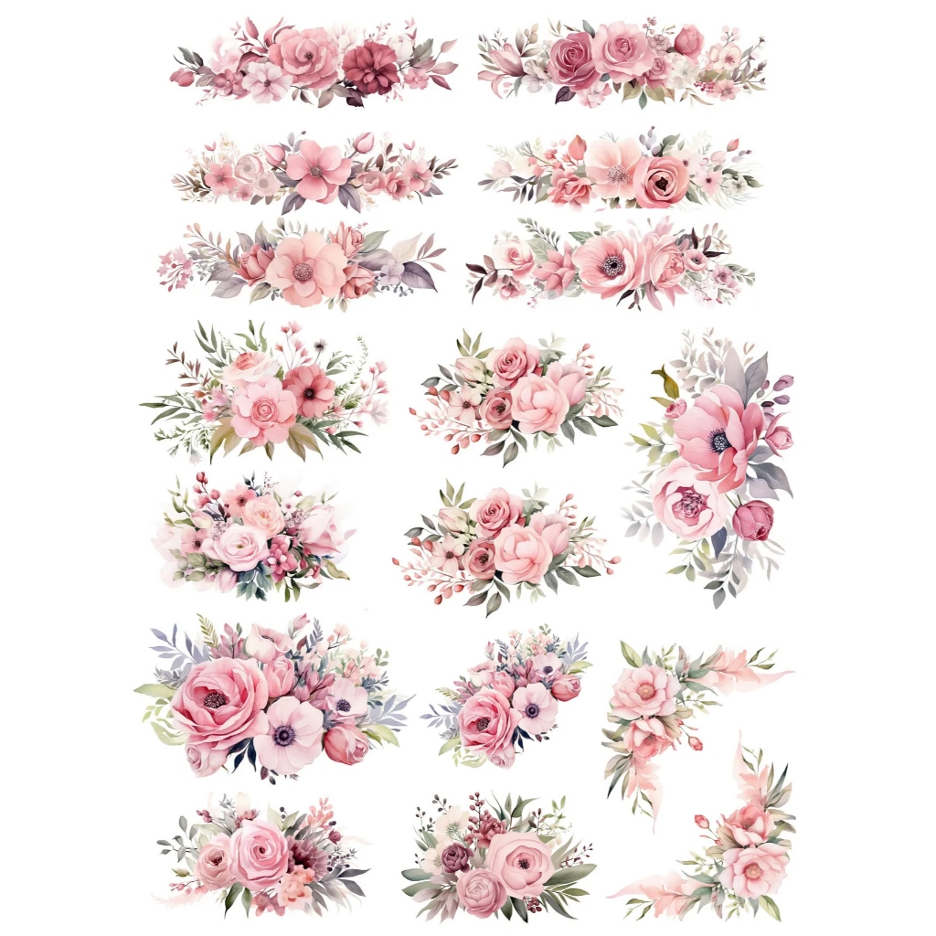 Decalque Porcelana Forno Caseiro Baixa Temperatura Rosas 03