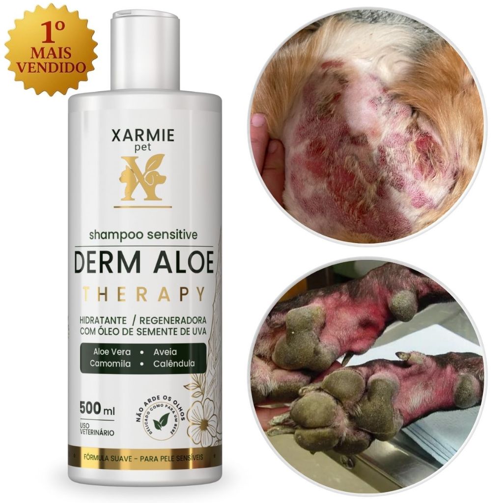 Remédio Para Feridas Caninas Shampoo 500ml DERM ALOE em Oferta na Shopee
