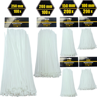 Kit 600 Abraçadeiras Nylon - Enforca Gato - Fita Hellermen - Cinta Plástica - Preto/Branco em Oferta na Shopee