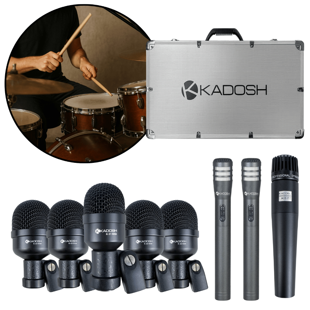 Microfone Kadosh Bateria K8 Slim Kit C/ 8 Unidades