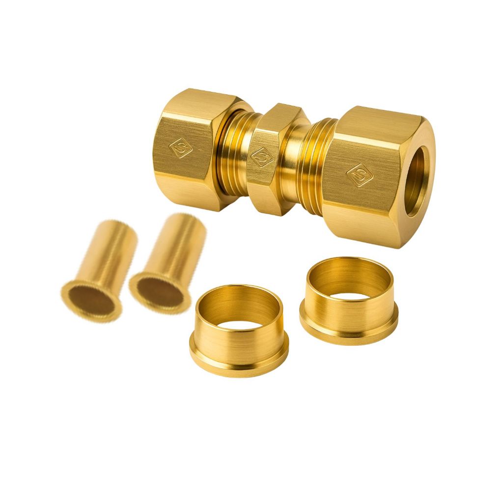 CONEXÃO EMENDA UNIÃO 8MM INSERT TUBO NYLON COBRE CANO FREIO