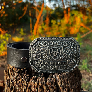 Cinto com Fivela Country Ariat Envelhecida Rodeio Peão Cowboy em Oferta na Shopee