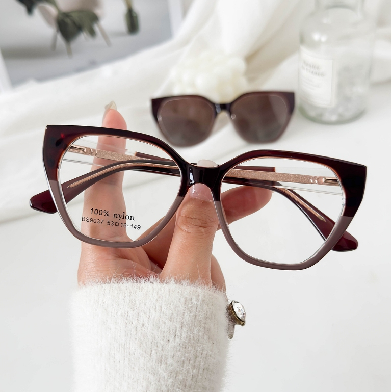 MELINDA MODA Oculos De Grau NYLON Clipon 2 em e 1 Armação+Sol Combinação De Cores 9037