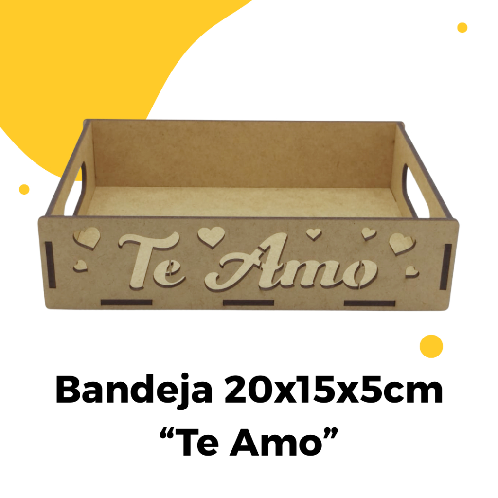 Bandeja MDF Cru 3mm 20x15cm | Artesanato, Pintura, Decoração | Te Amo