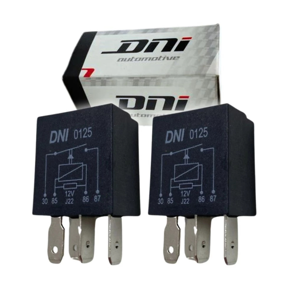 Kit 2 Mini Rele Auxiliar 12V 40a 4 Pinos Com Resistor Sem Suporte Universal DNI 0125