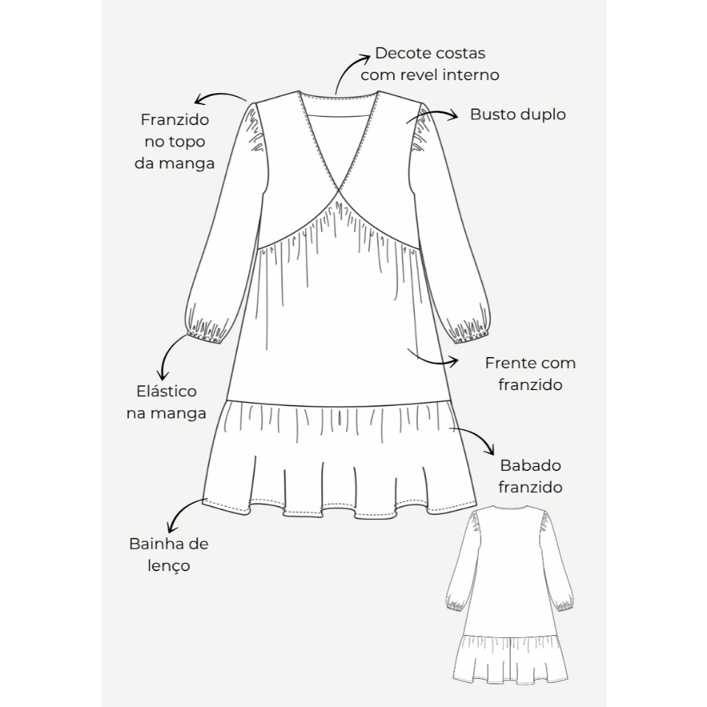 MOLDE PAPEL KRAFT VESTIDO COM MANGA BUFANTE AMANDA PLUS SIZE - MOLDE DE ROUPA  MODELAGEM PARA COSTURA